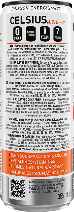 Mango Limón – Product's Back Label